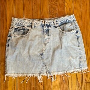 Garage Blue Distressed Denim Mini Skirt Casual